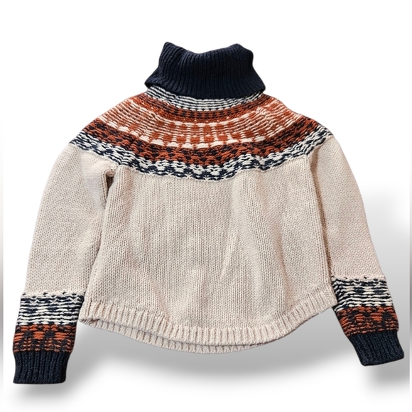 Madewell Fair Isle Turtleneck Alpaca Blend Pullover Sweater Long Sleeve Size L - Picture 11 of 12